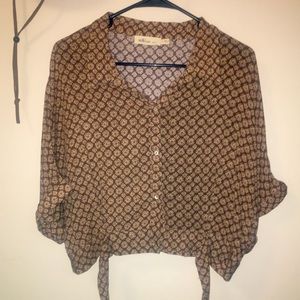 Milibon cropped button down shirt